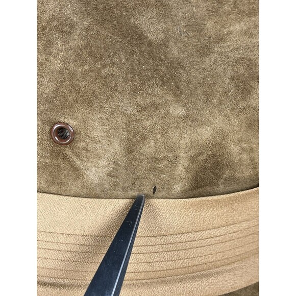 VTG 70-80s Kangol Genuine Suede Fedora Brown Hat L USA ACTWU Union WesternCowboy - Picture 9 of 12